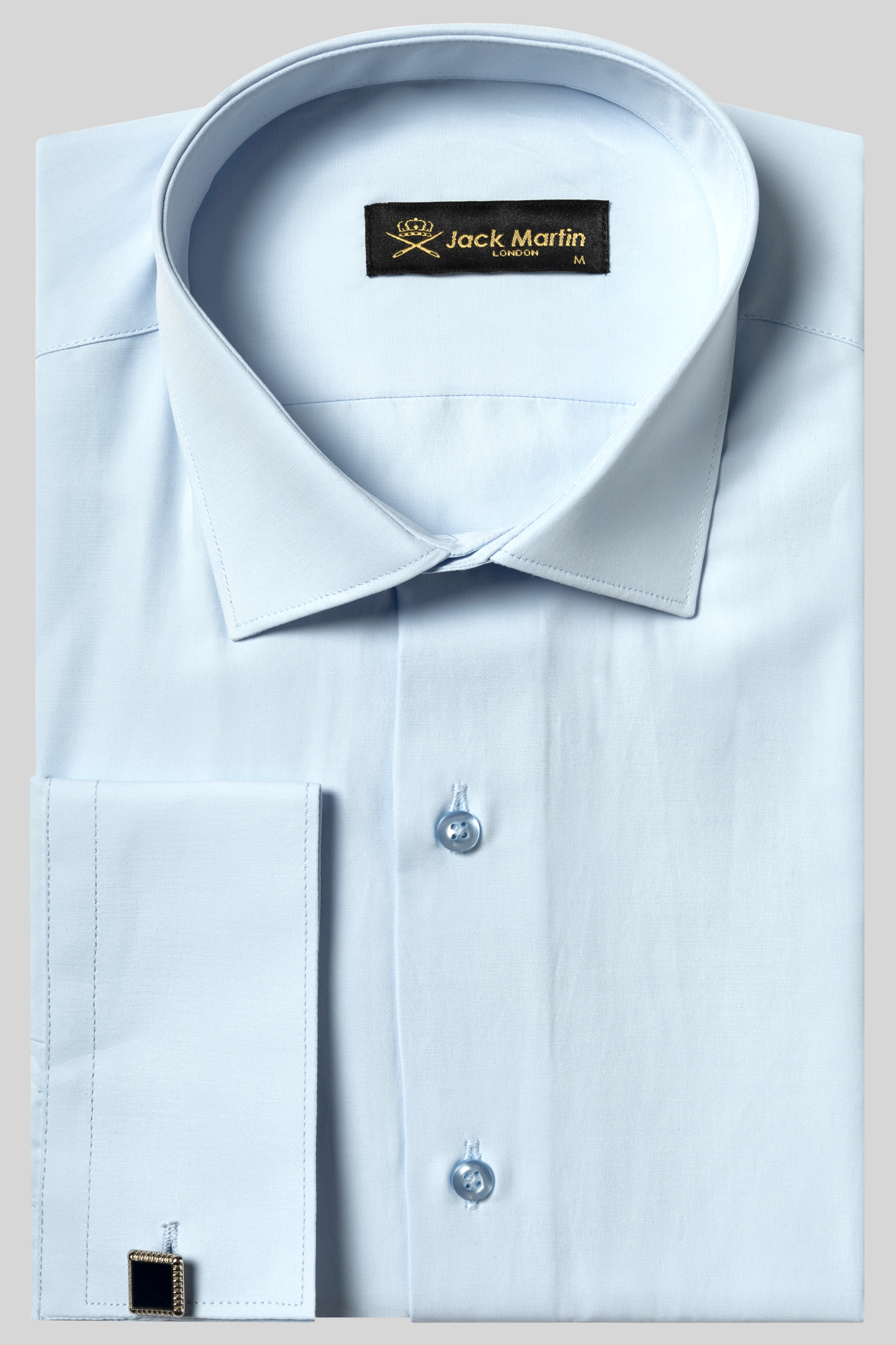 Mens Blue Slim Fit Shirt With White Collar