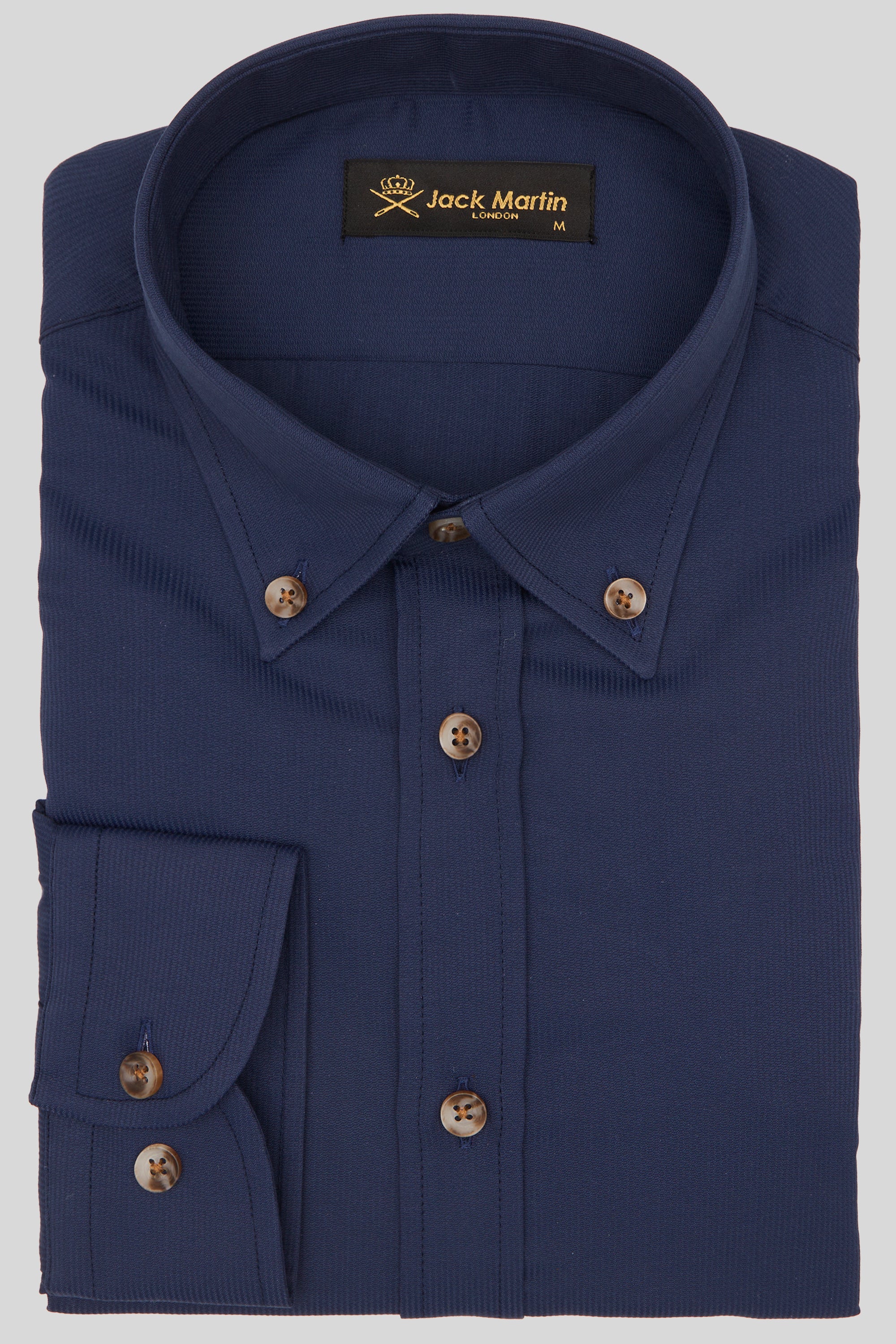 LIAM Blue Dobby Stripe Button Down Casual Shirt | Jack Martin
